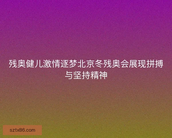 残奥健儿激情逐梦北京冬残奥会展现拼搏与坚持精神